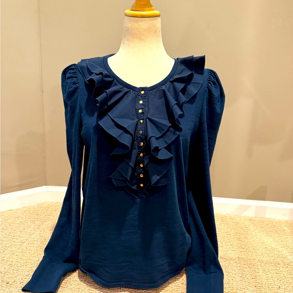 Henley with ruffle detail